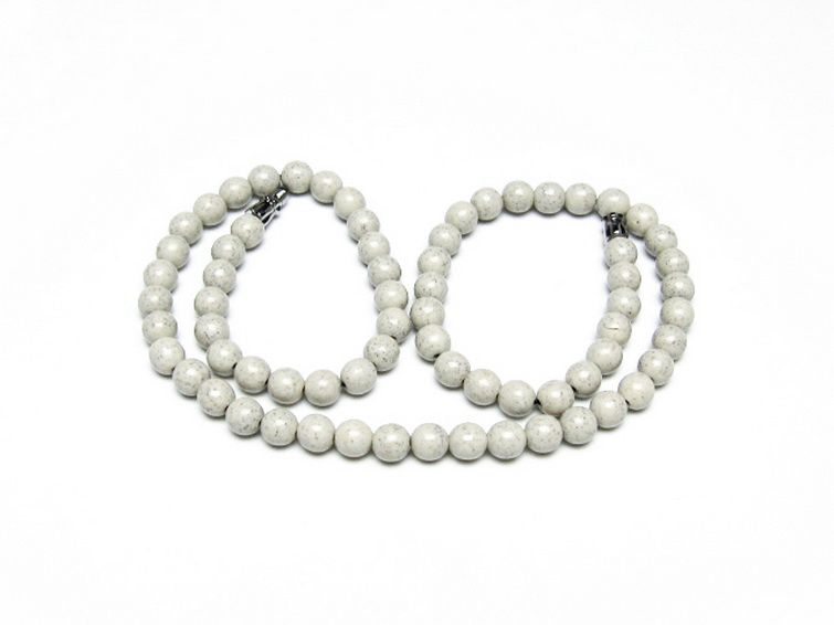 台湾産 北投石 天然ラジウム効果 ネックレス 6mm [t323-3093] 1枚目