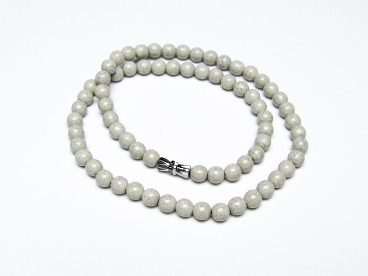 台湾産 北投石 天然ラジウム効果 ネックレス 6mm [t323-3096] 1枚目