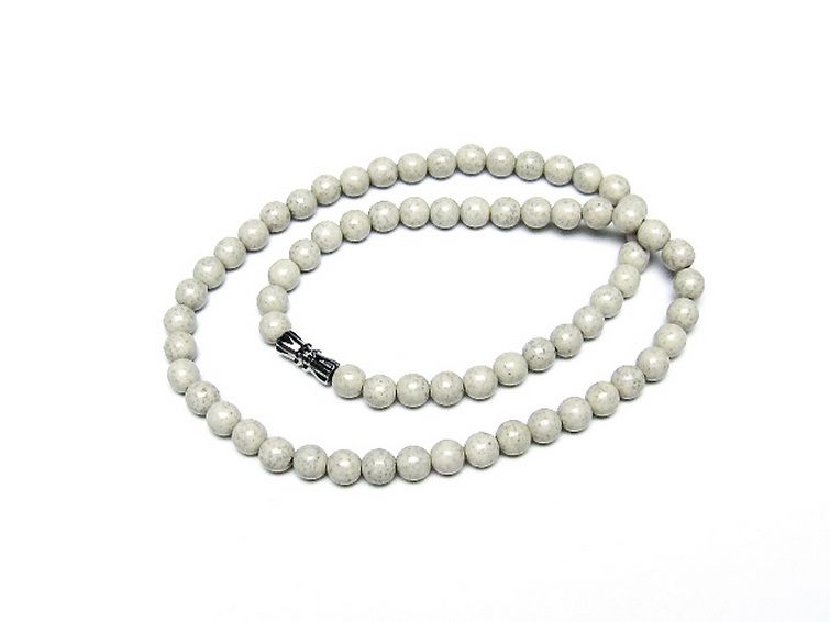 台湾産 北投石 天然ラジウム効果 ネックレス 6mm [t323-3104] 1枚目