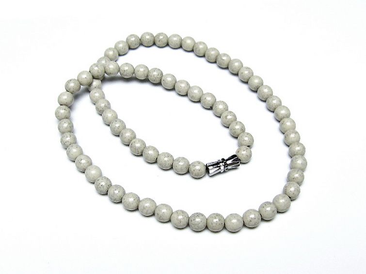 台湾産 北投石 天然ラジウム効果 ネックレス 6mm [t323-3106] 1枚目