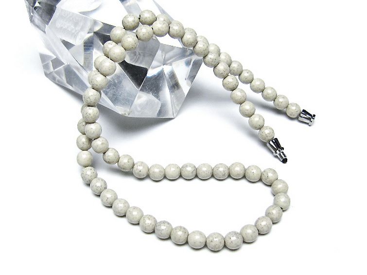 台湾産 北投石 天然ラジウム効果 ネックレス 6mm [t323-3106] 2枚目