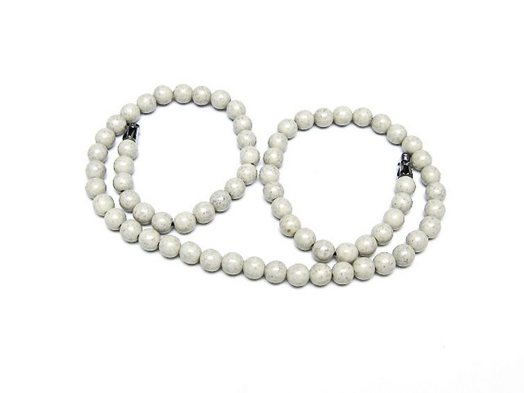 台湾産 北投石 天然ラジウム効果 ネックレス 6mm [t323-3111] 1枚目