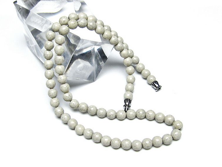 台湾産 北投石 天然ラジウム効果 ネックレス 6mm [t323-3111] 2枚目