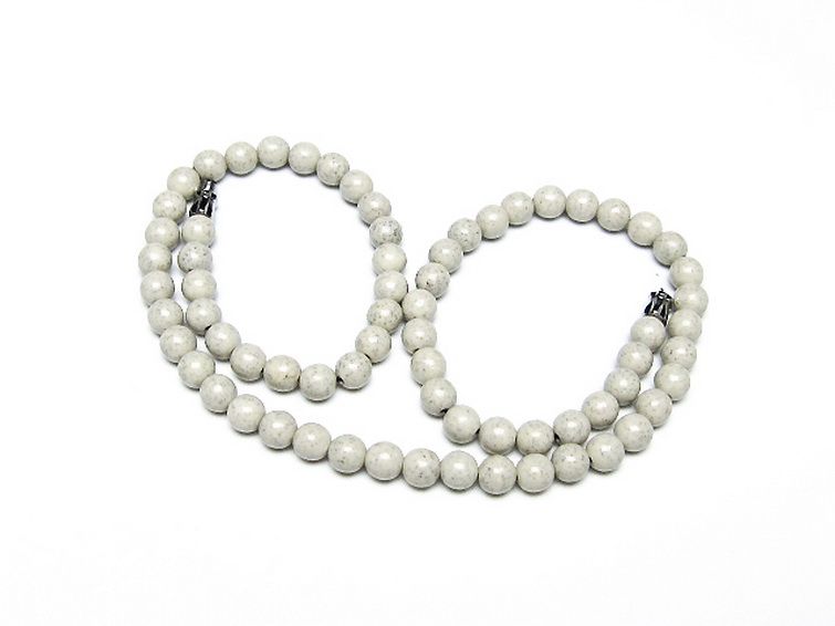 台湾産 北投石 天然ラジウム効果 ネックレス 6mm [t323-3114] 1枚目