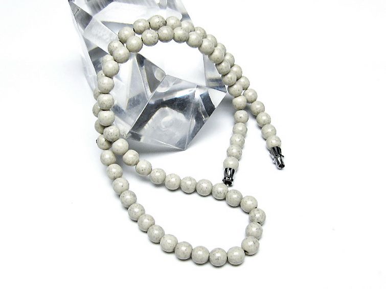 台湾産 北投石 天然ラジウム効果 ネックレス 6mm [t323-3114] 2枚目