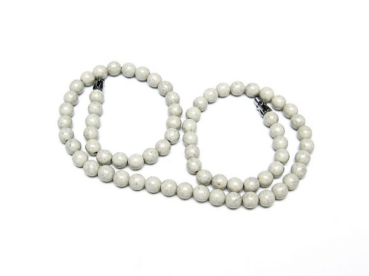 台湾産 北投石 天然ラジウム効果 ネックレス 6mm [t323-3117] 1枚目