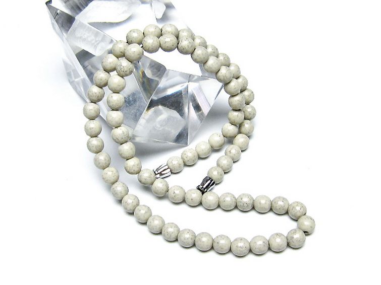 台湾産 北投石 天然ラジウム効果 ネックレス 6mm [t323-3121]