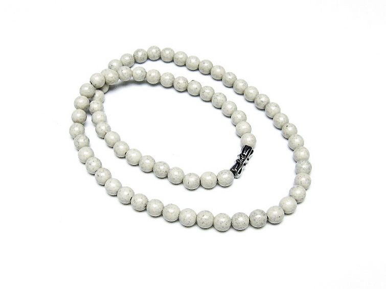 台湾産 北投石 天然ラジウム効果 ネックレス 6mm [t323-3123] 1枚目