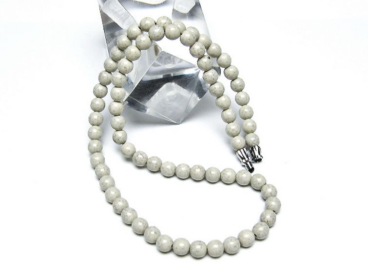 台湾産 北投石 天然ラジウム効果 ネックレス 6mm [t323-3123] 2枚目