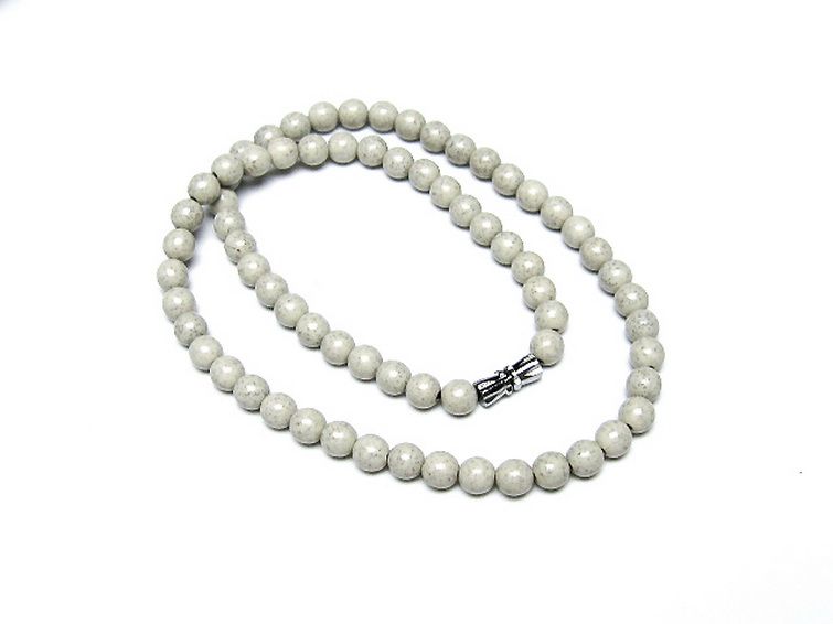 台湾産 北投石 天然ラジウム効果 ネックレス 6mm [t323-3128]