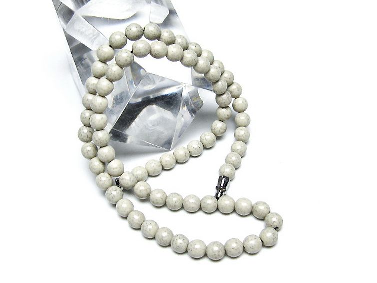 台湾産 北投石 天然ラジウム効果 ネックレス 6mm [t323-3128]