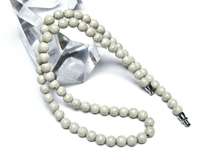 台湾産 北投石 天然ラジウム効果 ネックレス 6mm [t323-3131] 2枚目