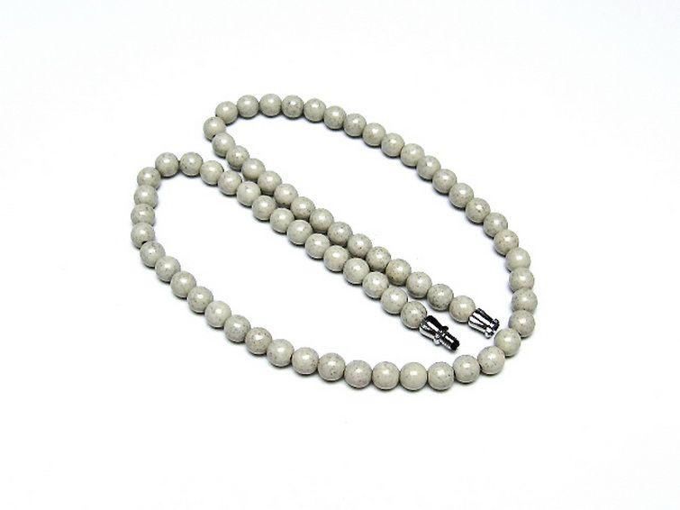 台湾産 北投石 天然ラジウム効果 ネックレス 6mm [t323-3132]