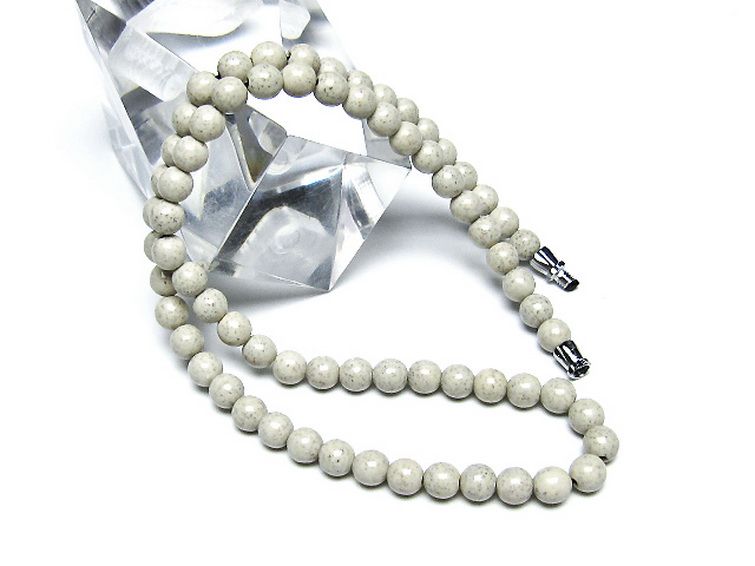 台湾産 北投石 天然ラジウム効果 ネックレス 6mm [t323-3132]