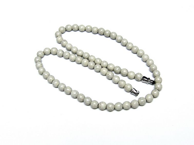 台湾産 北投石 天然ラジウム効果 ネックレス 6mm [t323-3142] 1枚目