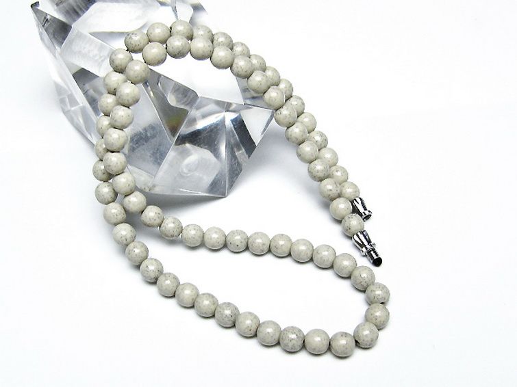 台湾産 北投石 天然ラジウム効果 ネックレス 6mm [t323-3142] 2枚目