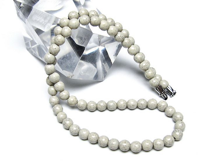 台湾産 北投石 天然ラジウム効果 ネックレス 6mm [t323-3144] 2枚目