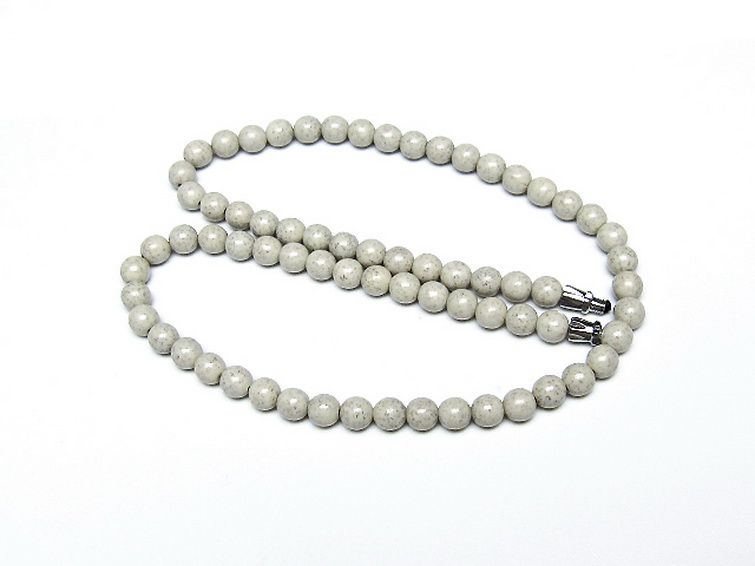 台湾産 北投石 天然ラジウム効果 ネックレス 6mm [t323-3157] 1枚目