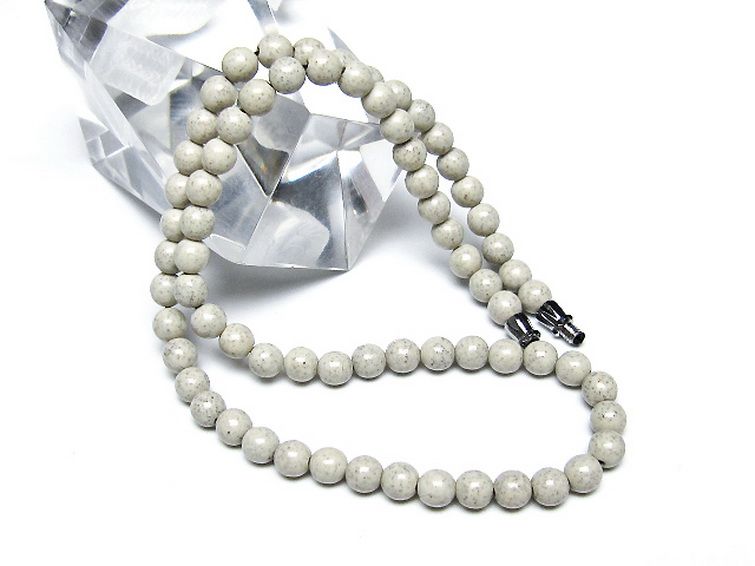 台湾産 北投石 天然ラジウム効果 ネックレス 6mm [t323-3157] 2枚目