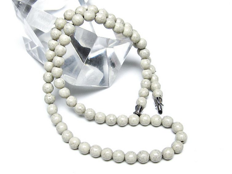 台湾産 北投石 天然ラジウム効果 ネックレス 6mm [t323-3161] 2枚目