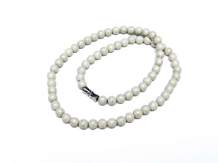 台湾産 北投石 天然ラジウム効果 ネックレス 6mm [t323-3164] 1枚目