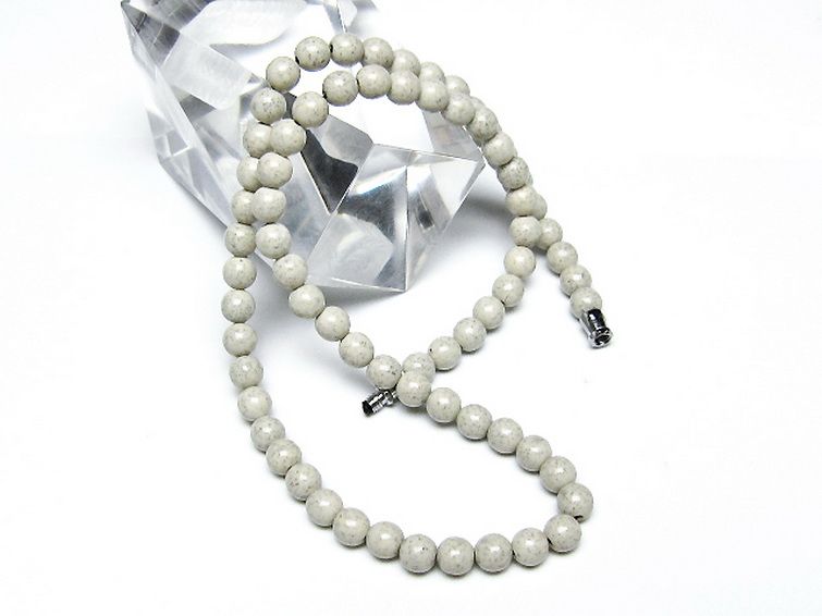 台湾産 北投石 天然ラジウム効果 ネックレス 6mm [t323-3164] 2枚目