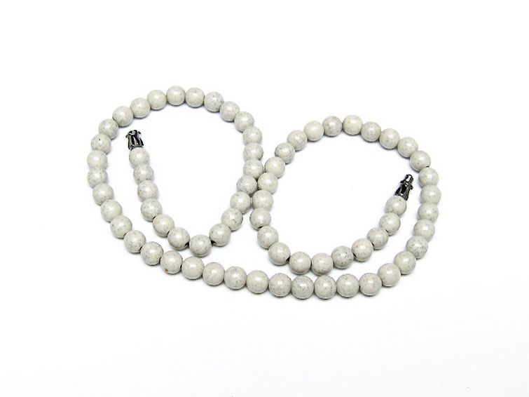 台湾産 北投石 天然ラジウム効果 ネックレス 6mm [t323-3168] 1枚目