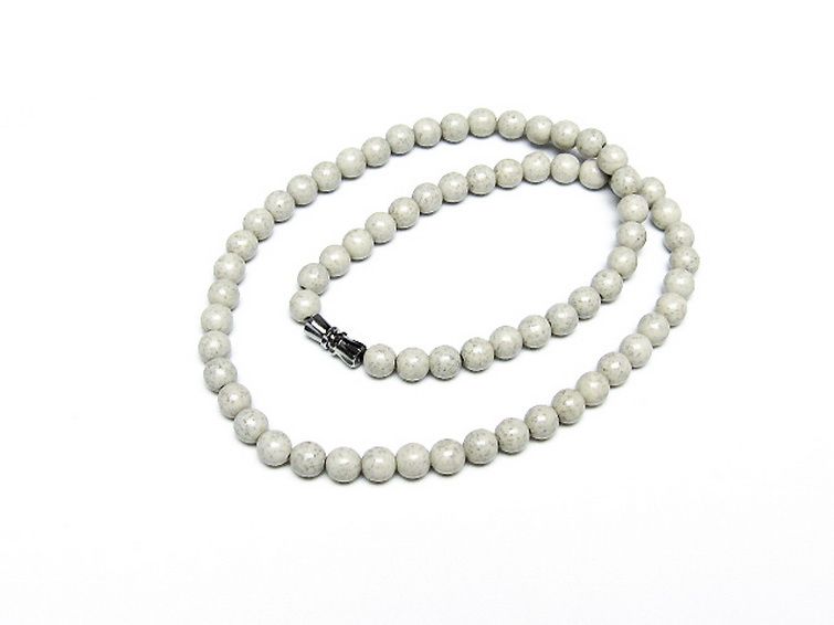 台湾産 北投石 天然ラジウム効果 ネックレス 6mm [t323-3171] 1枚目