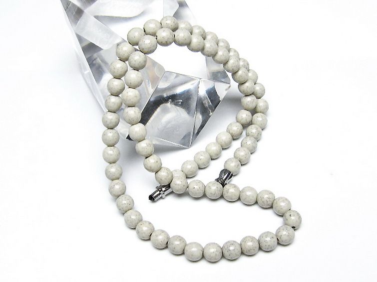 台湾産 北投石 天然ラジウム効果 ネックレス 6mm [t323-3171] 2枚目