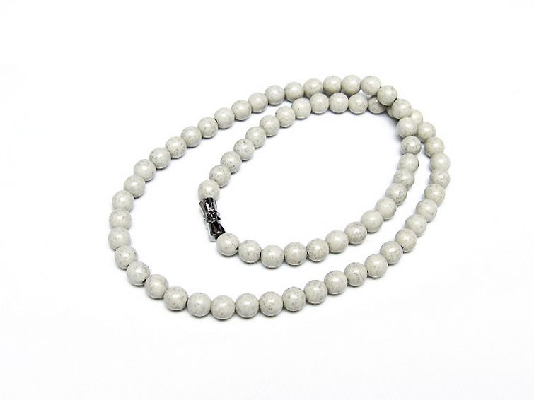 台湾産 北投石 天然ラジウム効果 ネックレス 6mm [t323-3173]