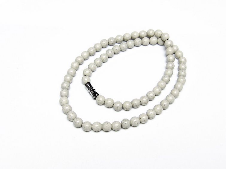 台湾産 北投石 天然ラジウム効果 ネックレス 6mm [t323-3176] 1枚目