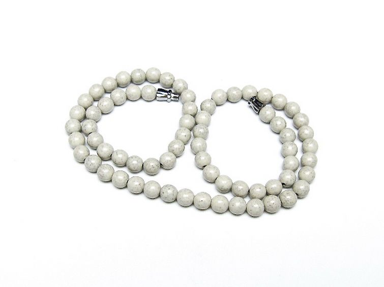 台湾産 北投石 天然ラジウム効果 ネックレス 6mm [t323-3181] 1枚目