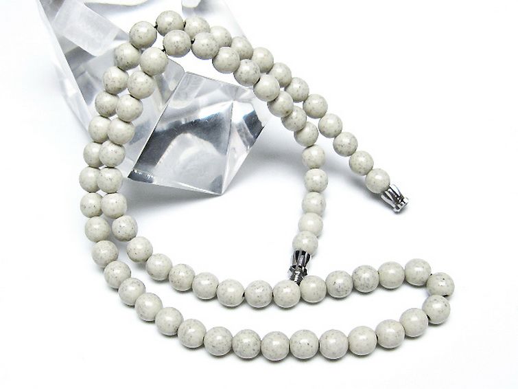 台湾産 北投石 天然ラジウム効果 ネックレス 6mm [t323-3181] 2枚目