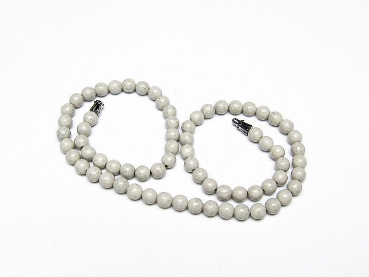 台湾産 北投石 天然ラジウム効果 ネックレス 6mm [t323-3185] 1枚目