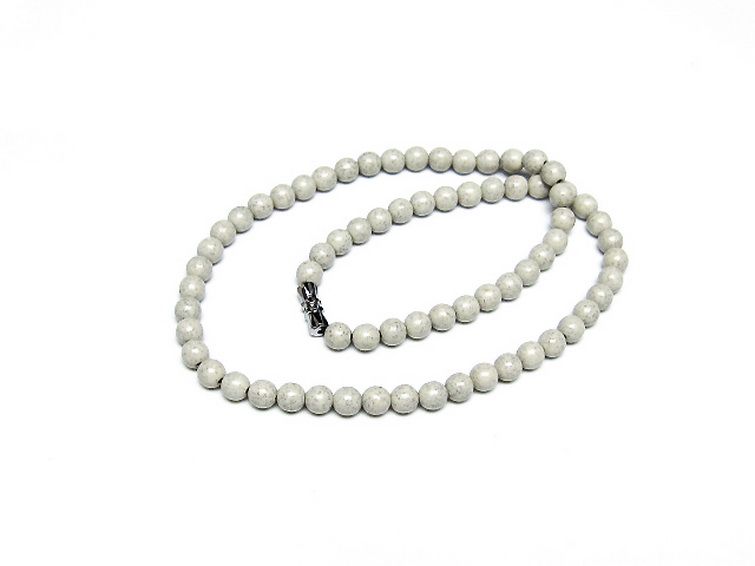 台湾産 北投石 天然ラジウム効果 ネックレス 6mm [t323-3187] 1枚目