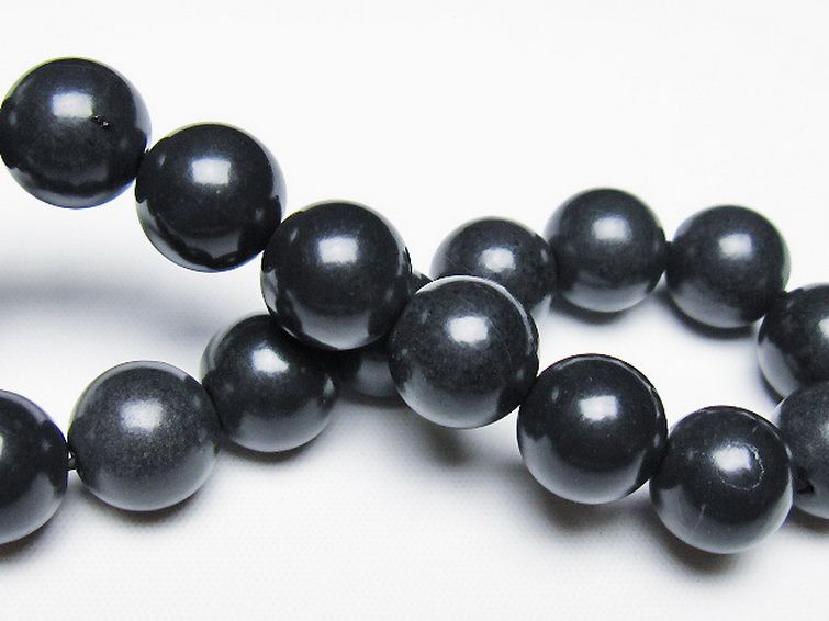 北海道上ノ国町産 ブラックシリカ ブレスレット 12mm [T325-5122] 2枚目