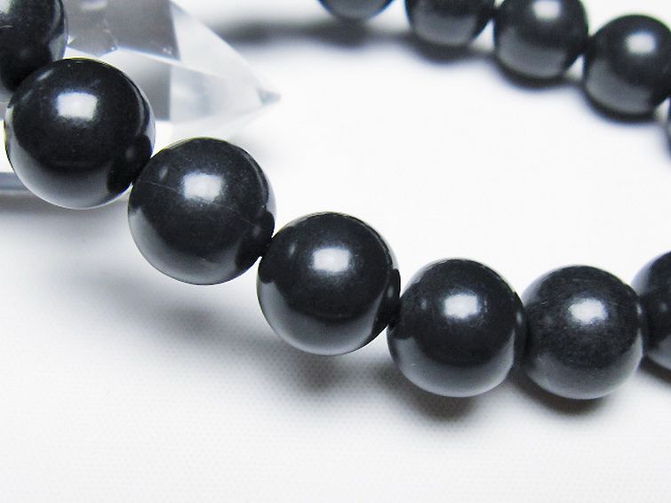 北海道上ノ国町産 ブラックシリカ ブレスレット 12mm [T325-5122] 3枚目