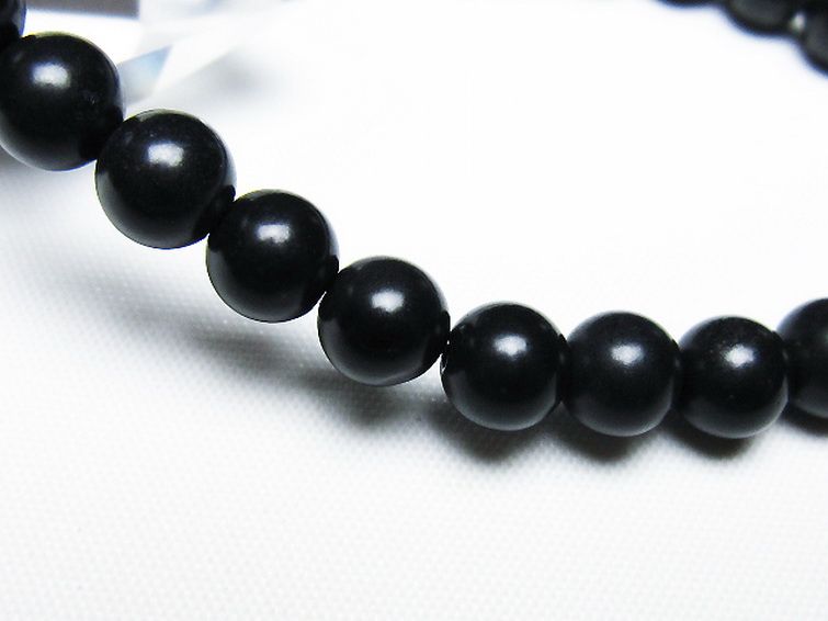 北海道上ノ国町産 ブラックシリカ ブレスレット 7mm [T325-5156] 3枚目