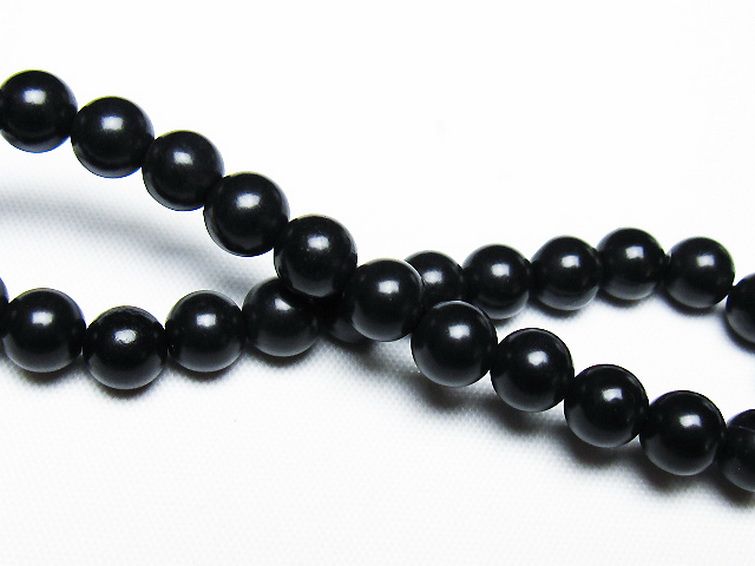 北海道上ノ国町産 ブラックシリカ ブレスレット 7mm [T325-5166] 2枚目