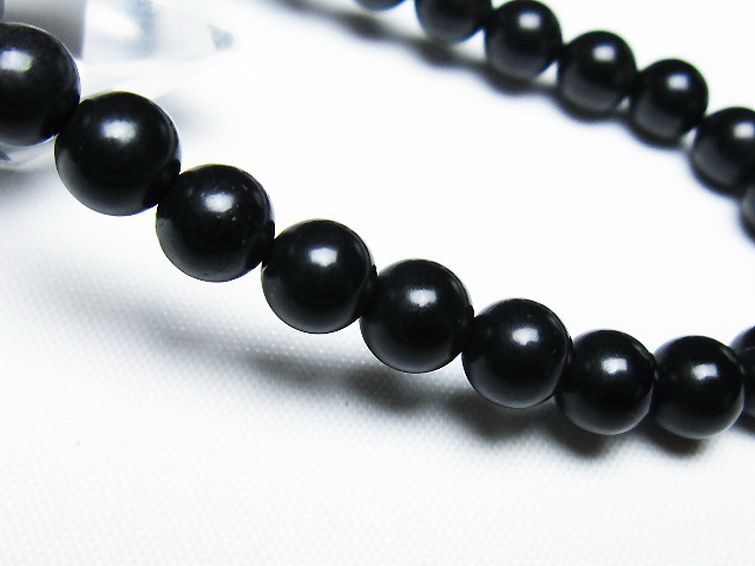 北海道上ノ国町産 ブラックシリカ ブレスレット 7mm [T325-5166] 3枚目