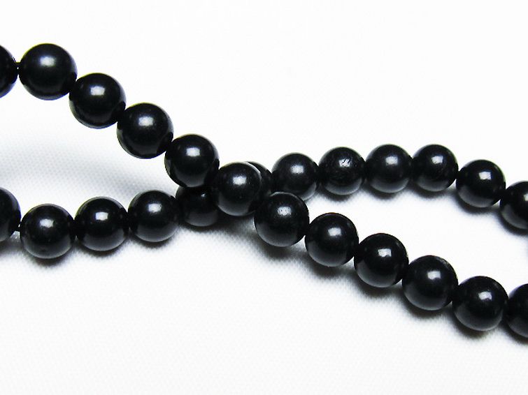 北海道上ノ国町産 ブラックシリカ ブレスレット 7mm [T325-5175] 2枚目