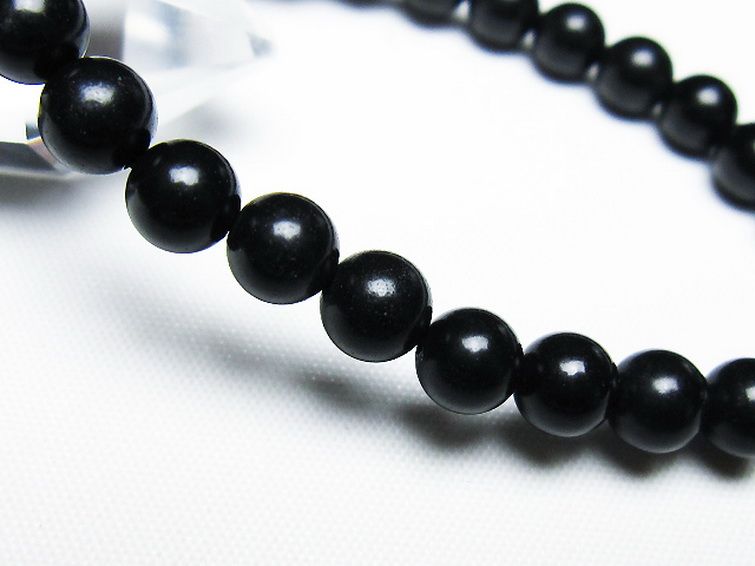 北海道上ノ国町産 ブラックシリカ ブレスレット 7mm [T325-5175] 3枚目