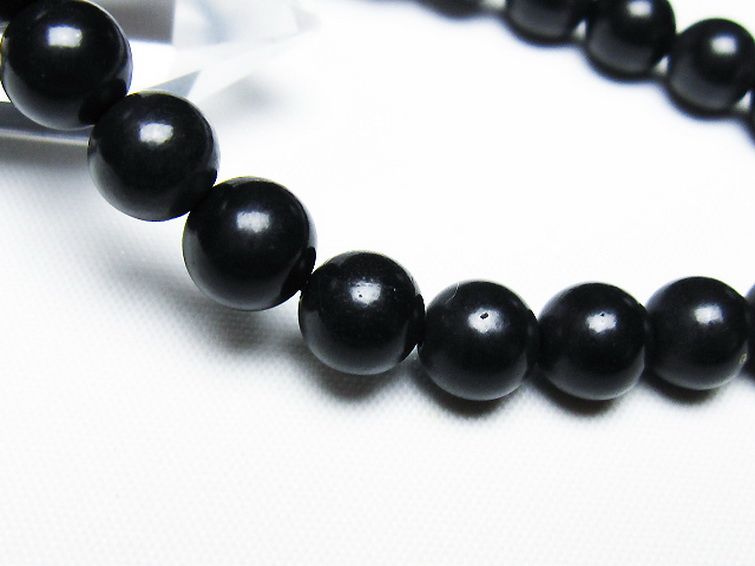 北海道上ノ国町産 ブラックシリカ ブレスレット 8mm [T325-5191] 3枚目