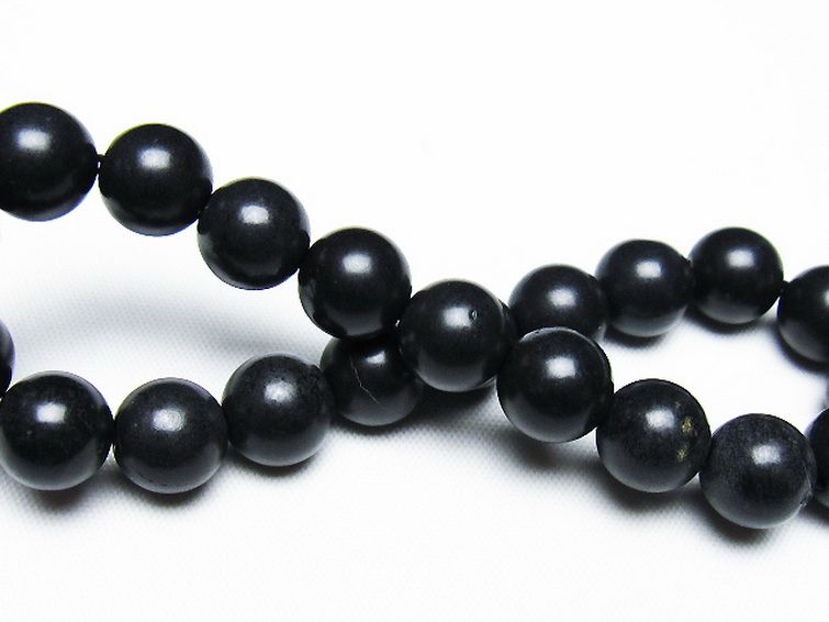 北海道上ノ国町産 ブラックシリカ ブレスレット 10mm [T325-5203] 2枚目