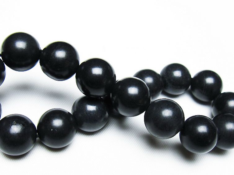 北海道上ノ国町産 ブラックシリカ ブレスレット 12mm [T325-5254] 2枚目