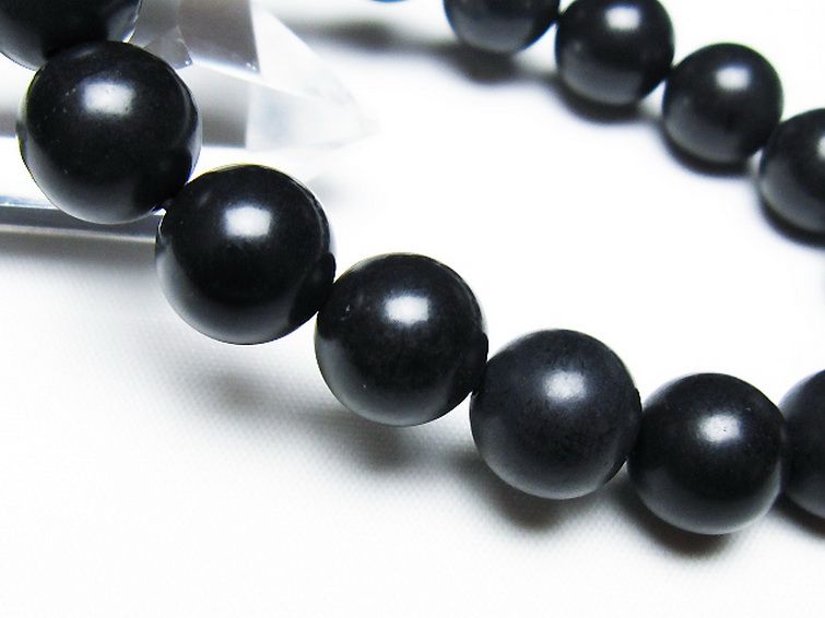 北海道上ノ国町産 ブラックシリカ ブレスレット 12mm [T325-5254] 3枚目