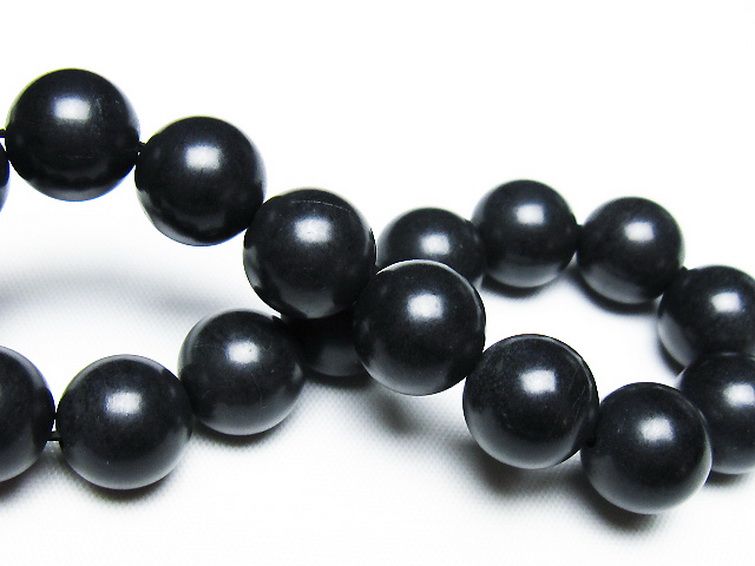 北海道上ノ国町産 ブラックシリカ ブレスレット 12mm [T325-5257] 2枚目