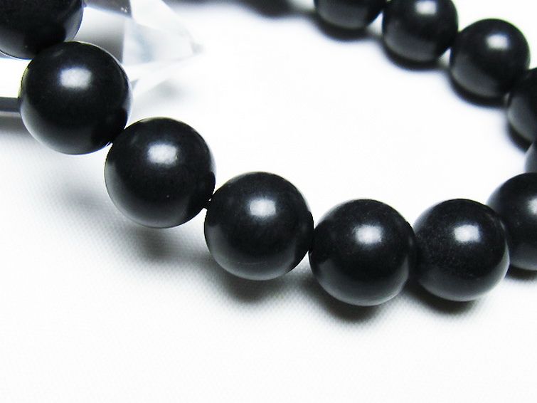北海道上ノ国町産 ブラックシリカ ブレスレット 12mm [T325-5257] 3枚目