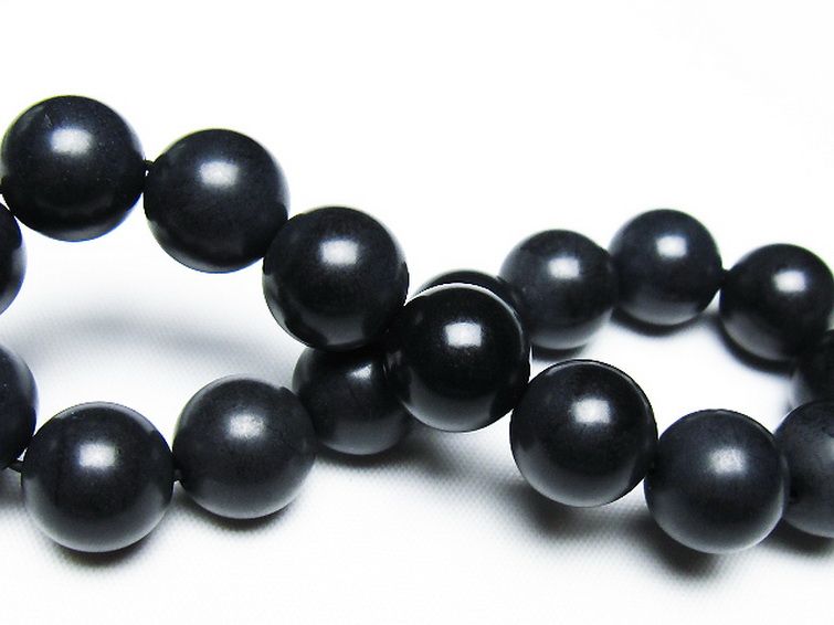 北海道上ノ国町産 ブラックシリカ ブレスレット 12mm [T325-5260] 2枚目