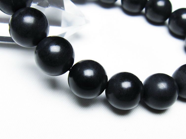 北海道上ノ国町産 ブラックシリカ ブレスレット 12mm [T325-5260] 3枚目